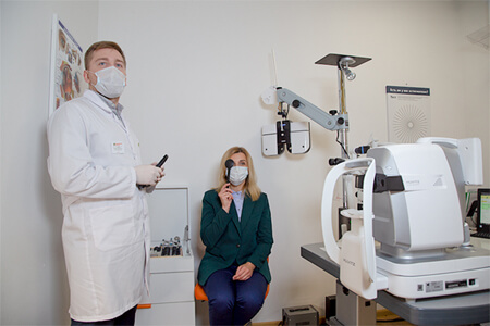 Examination by an ophthalmologist