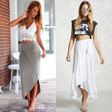 Fashionable summer wrap skirts
