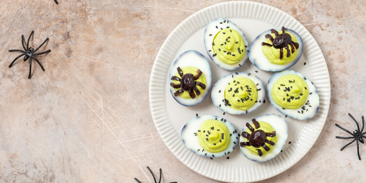 Spider Stuffed Eggs