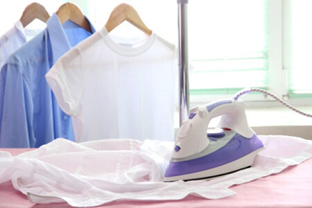 Ironing starched clothes