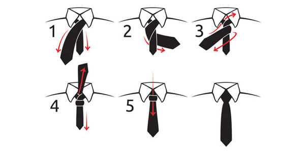 Техника завязывания галстука простым узлом